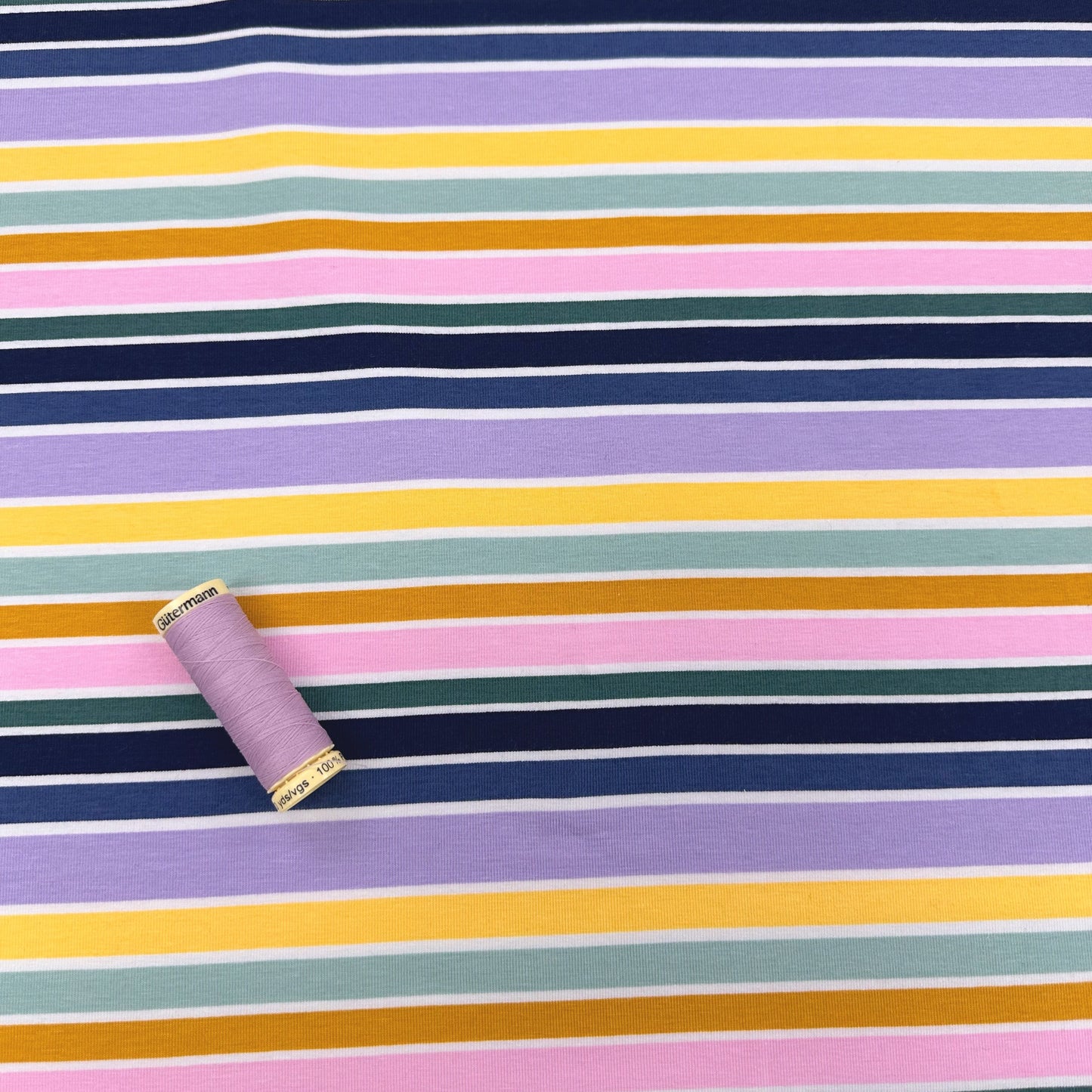 Patches & Stripes Cotton Jersey - Multi Stripe