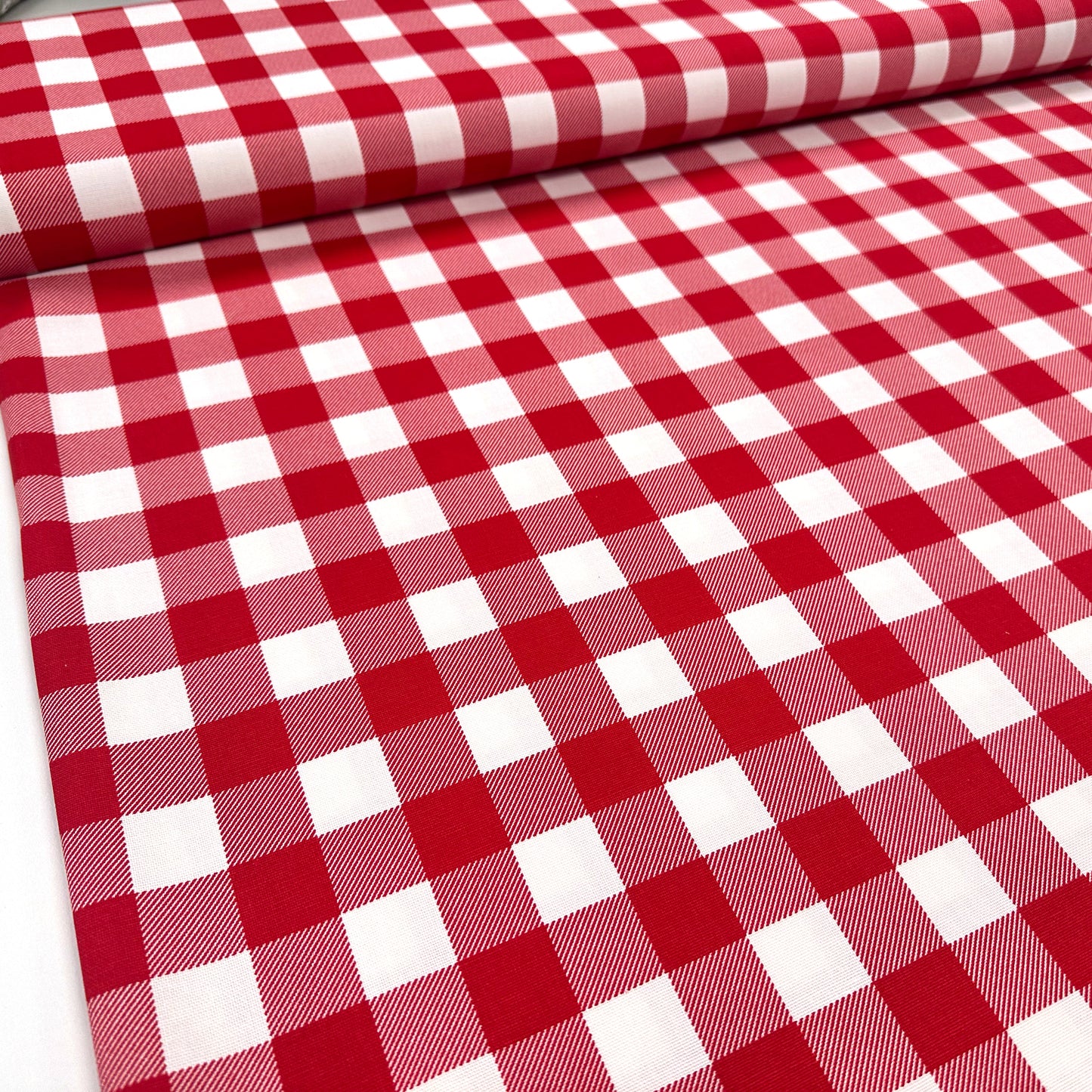 Picnic Check Waterproof Cotton Canvas - Red