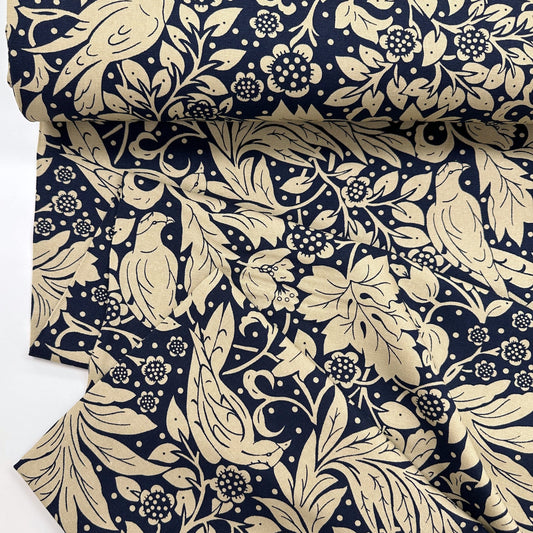 Secret Garden Cotton Duck - Navy