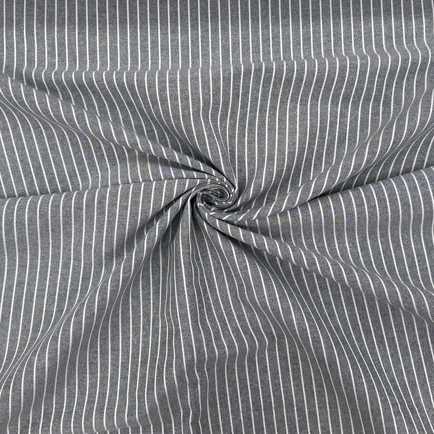 Yarn Dyed Stripe - Cotton/Linen Blend - Black/Charcoal