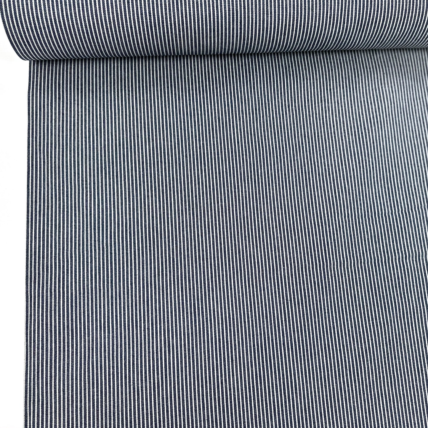 Yarn Dyed Washed Denim - Dark Stripe
