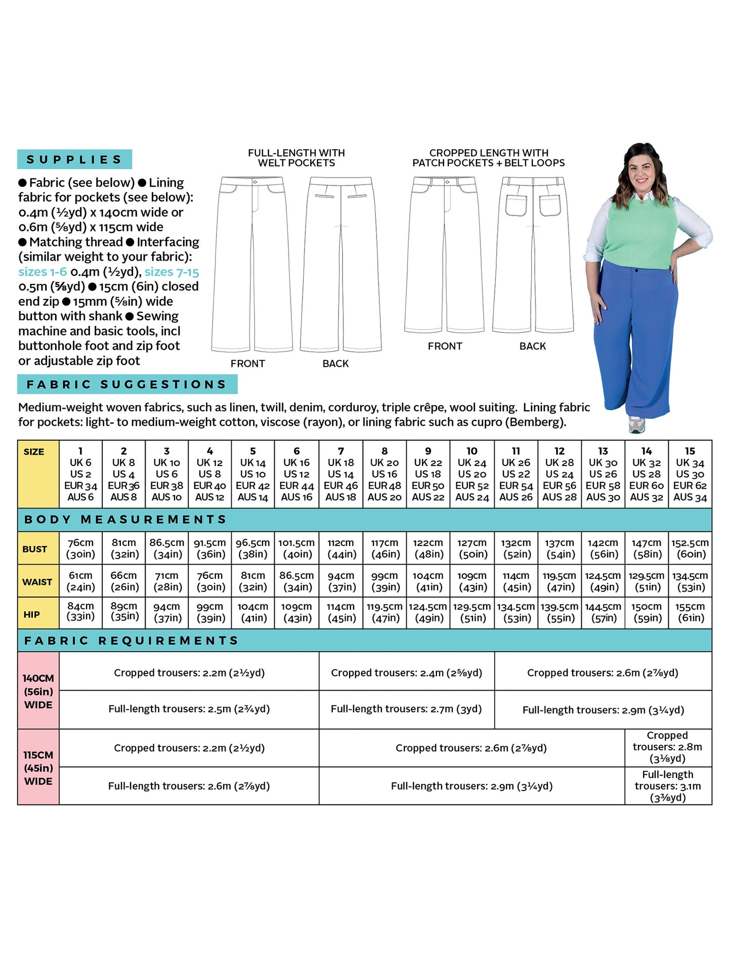Tilly and the Buttons Thea Trousers - Sizes UK 6-34
