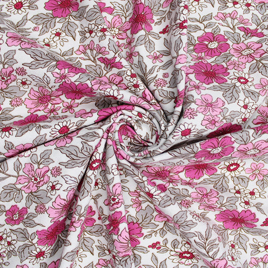 Vintage Floral Cotton Jersey - Pink - 2.75M Remnant