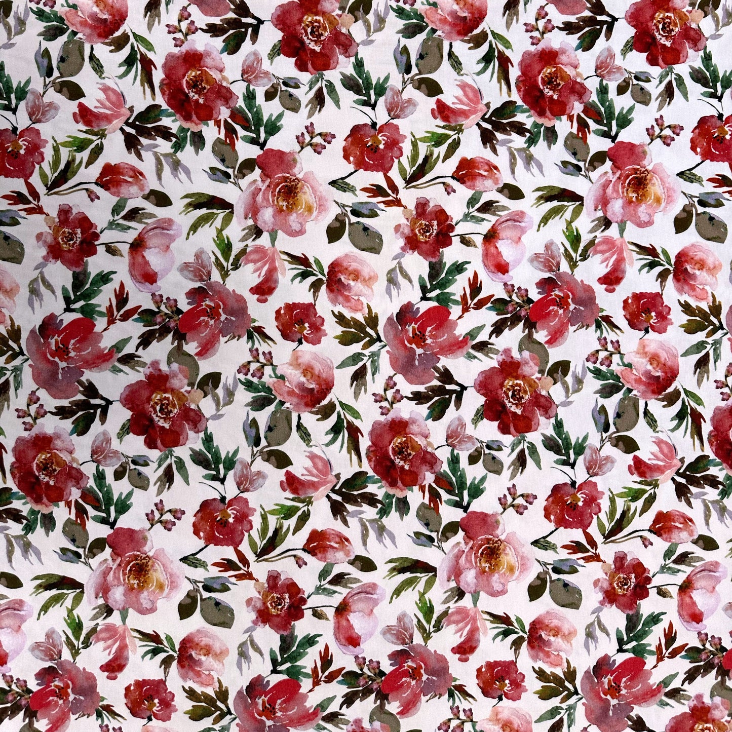 Watercolour Flowers Digital Cotton Jersey - Ivory