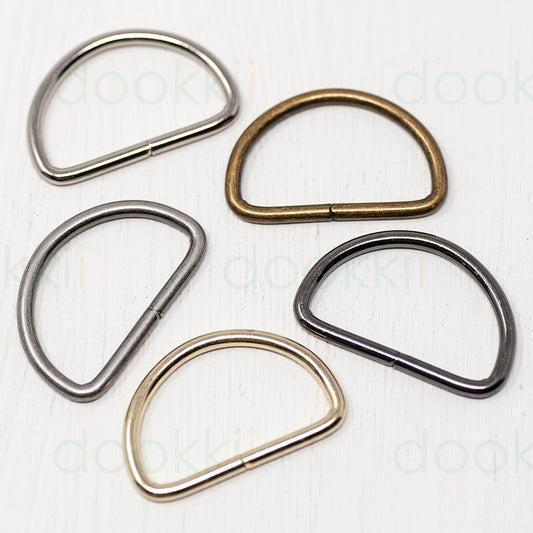 Metal D Rings - 38mm - Antique Brass