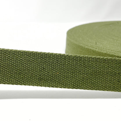 Solid Cotton Blend Webbing - 25mm