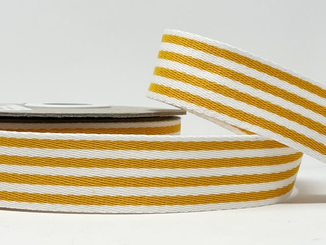 38mm Webbing - Yellow/White Stripes