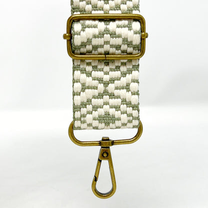 38mm Tapestry Webbing - Soft Green/Natural