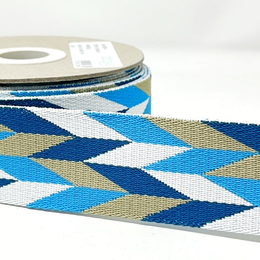 50mm Webbing - Chevrons - Blues