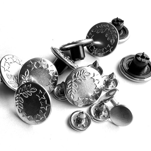 Hammer on Jeans Buttons 17mm - Silver
