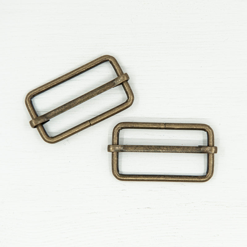 Metal Strap Slider - 38mm - Antique Brass