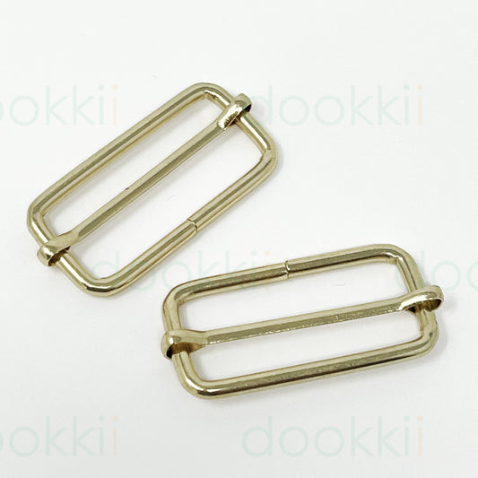 Metal Strap Slider - 50mm - Bright Brass