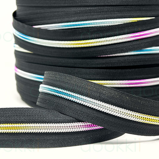 Rainbow Deluxe Continuous Zipper Tape - 6mm - Black