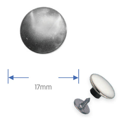 Prym No Sew Jeans Buttons 17mm - Plain Silver