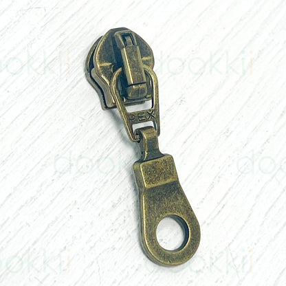 Zip Sliders - 6mm/No.5 - Antique Brass