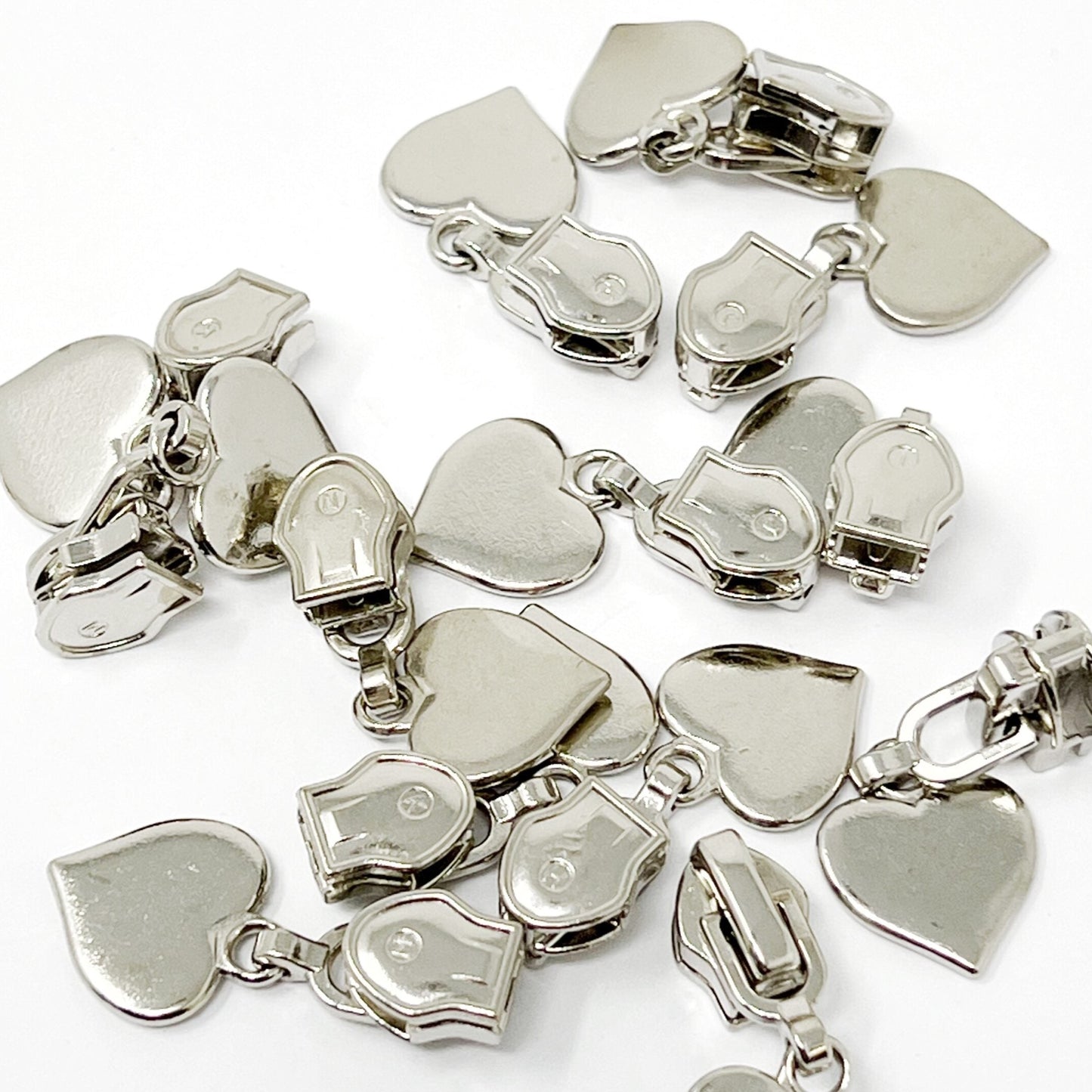 Zip Sliders - 6mm/No.5 - Silver Heart