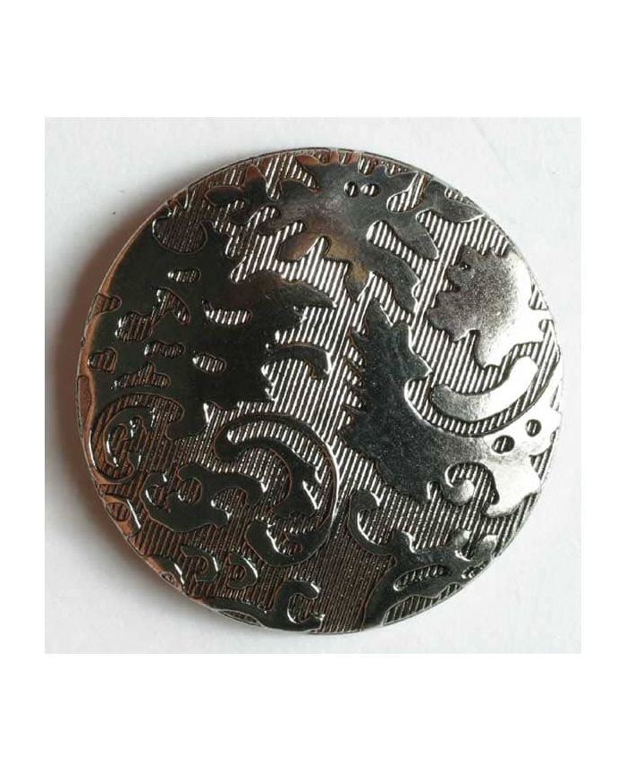 Antique Silver Effect Embossed Shanked Buttons - 18mm