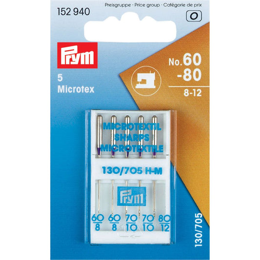 Prym Microtex Sewing Machine Needles 130/705 60-80