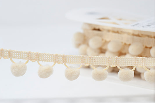 28mm Pom Pom Trim - Cream
