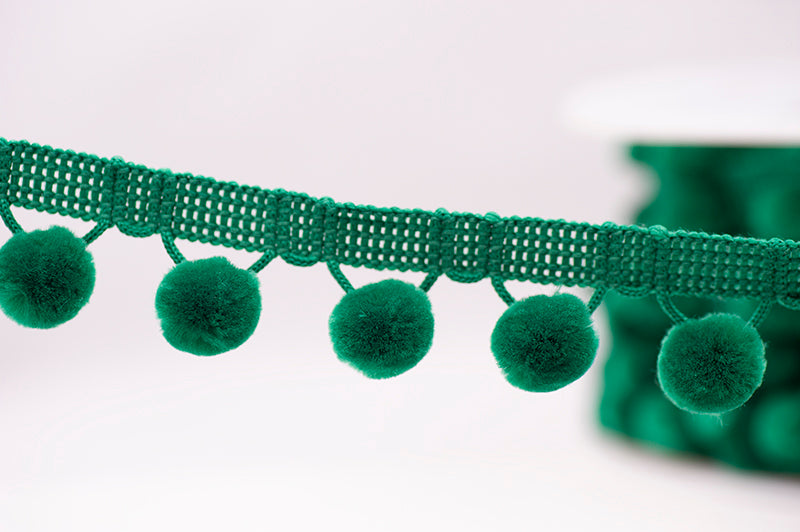 28mm Pom Pom Trim - Jade