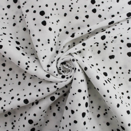 Inky Spots Double Gauze - White