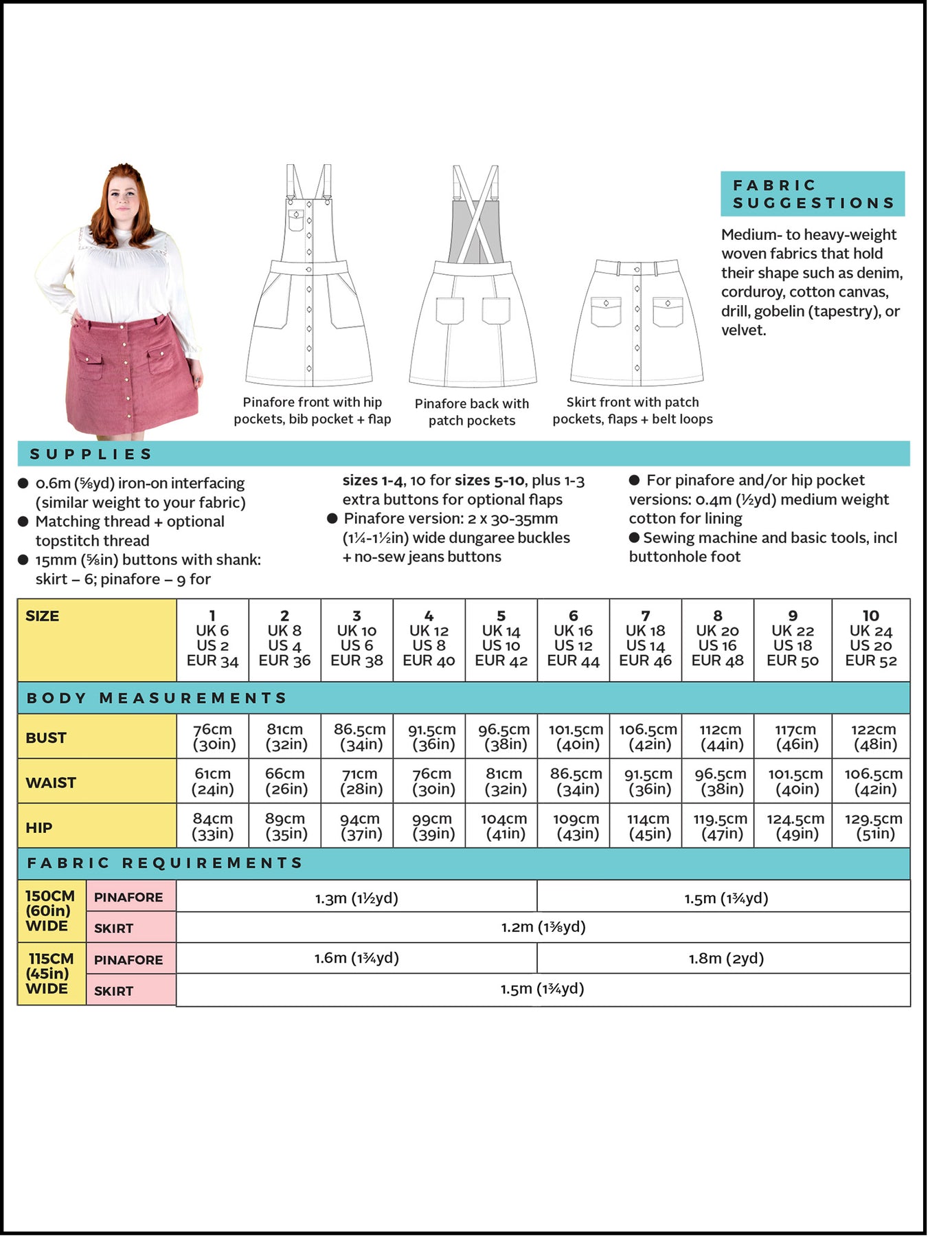 Tilly and the Buttons Bobbi Skirt & Pinafore