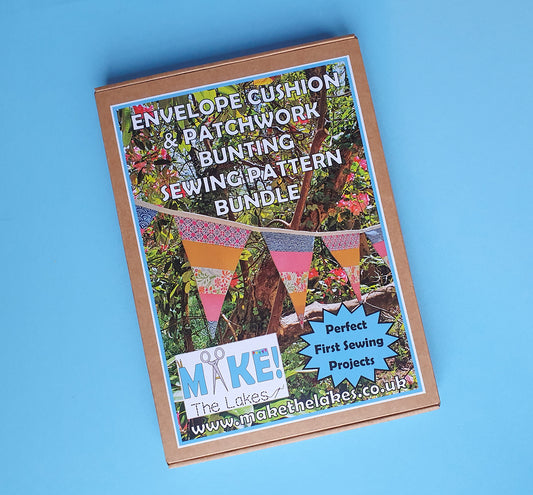 Make! The Lakes - Envelope Cushion & Patchwork Bunting Paper Pattern Bundle