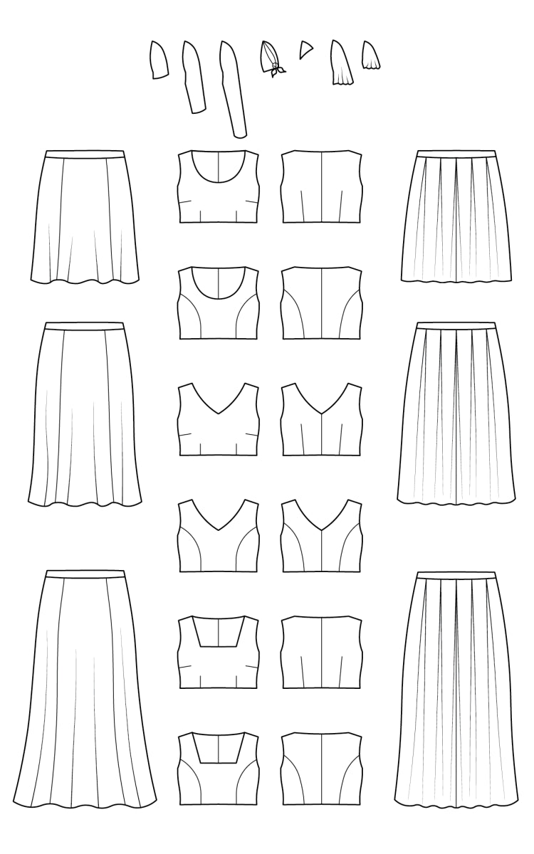 Cashmerette Upton Dress & Skirt Mix & Match Expansion Pack - Sizes 12-32