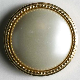 Gold Rimmed Pearlised Button - 13mm