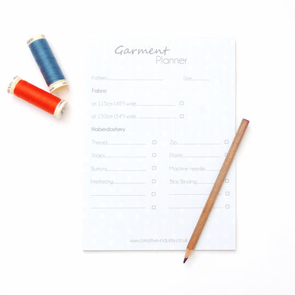 Garment Planner Notepad