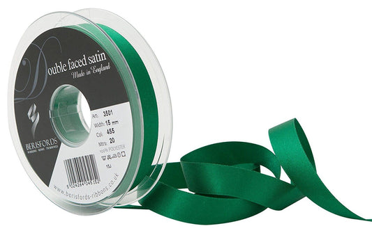 Berisfords Double Satin Ribbon - Hunter Green