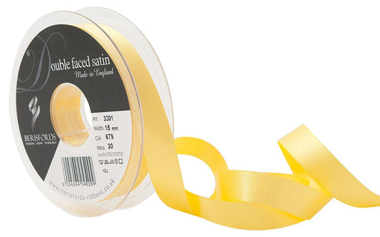 Berisfords Double Satin Ribbon - Yellow