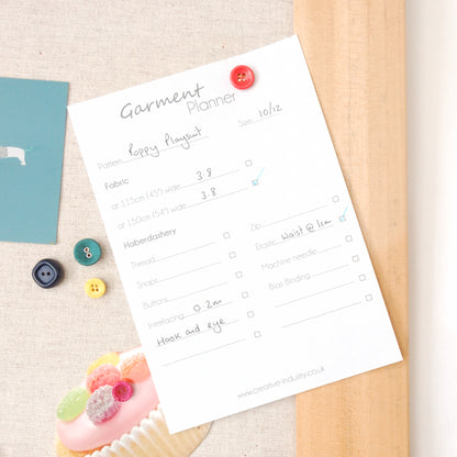 Garment Planner Notepad