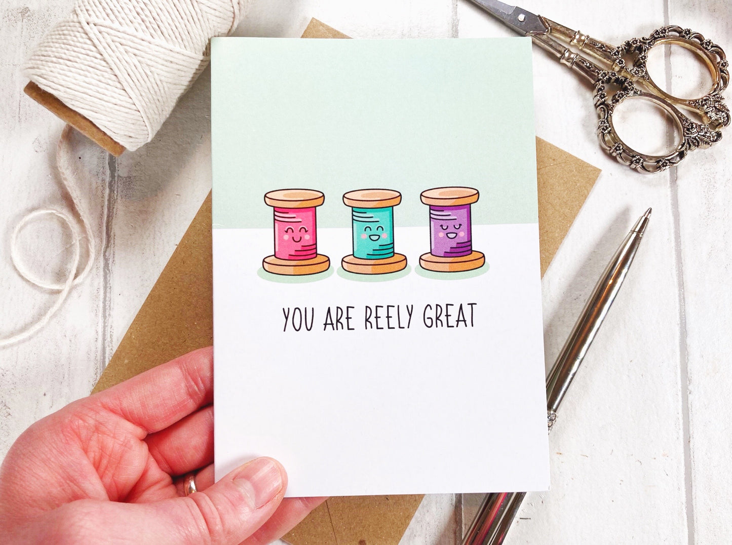 Pun Reely - A6 Greetings Card by Little Green Stitches