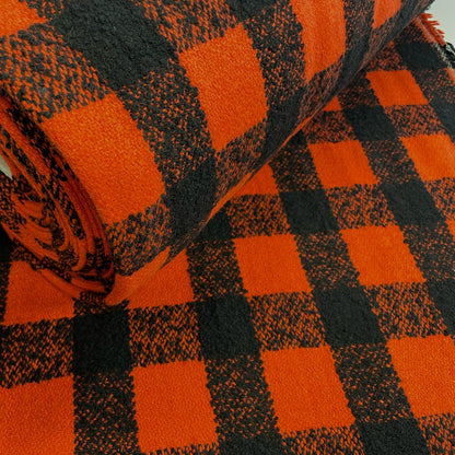Pumpkin Check Wool Blend Coating