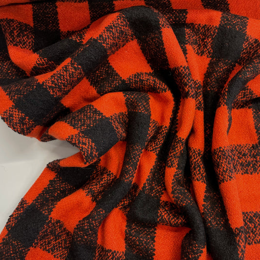 Pumpkin Check Wool Blend Coating