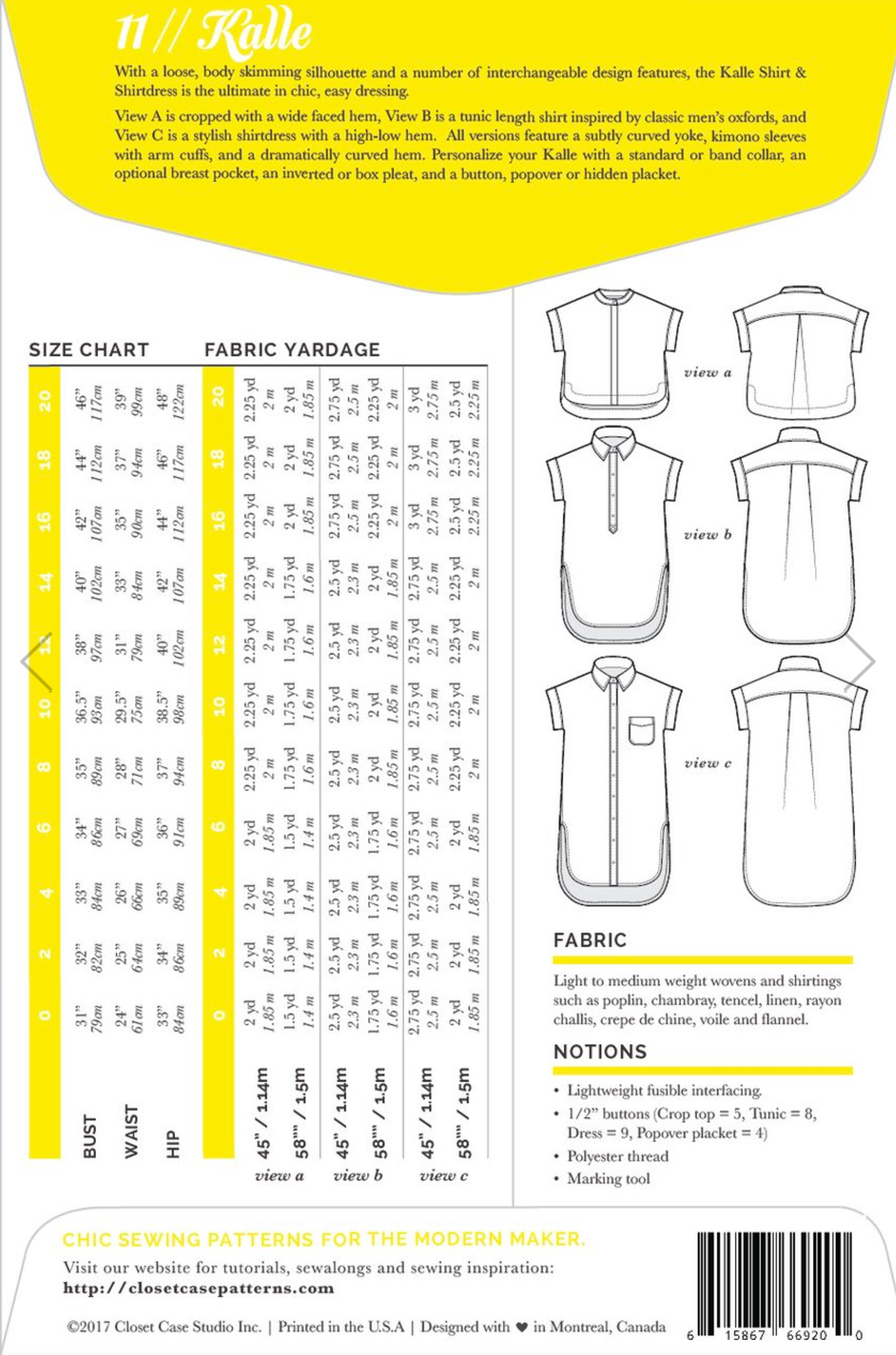 Closet Core Patterns Kalle Shirt & Dress