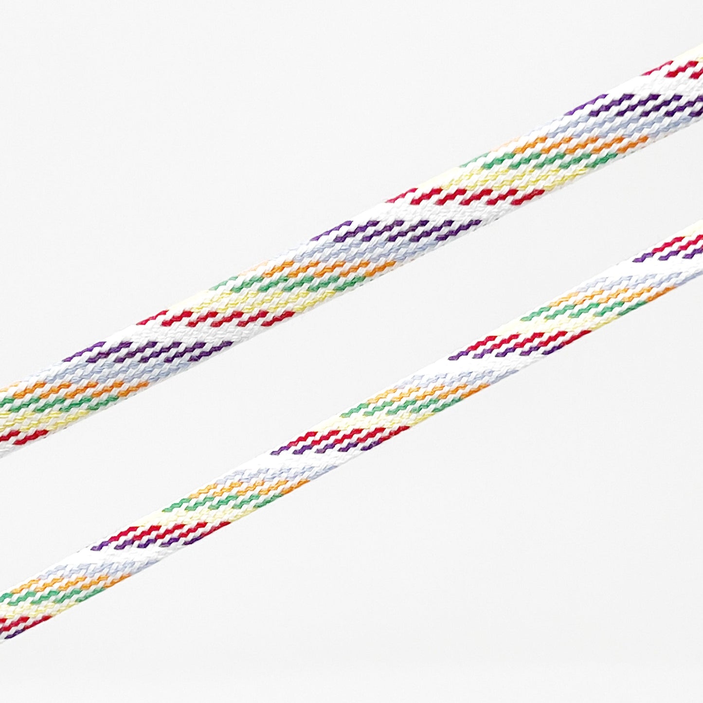 8mm Flat Drawstring Tape - Light Rainbow