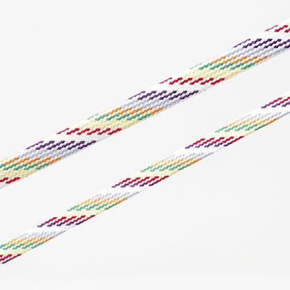 8mm Flat Drawstring Tape - Light Rainbow