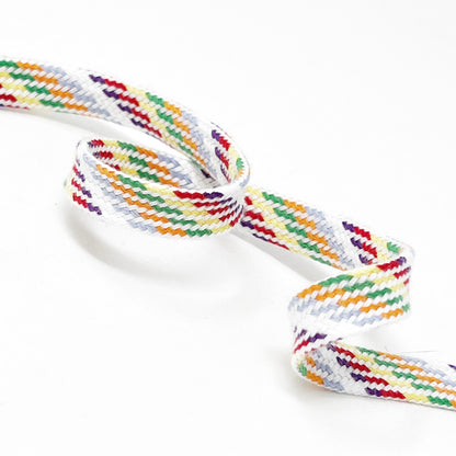 8mm Flat Drawstring Tape - Light Rainbow
