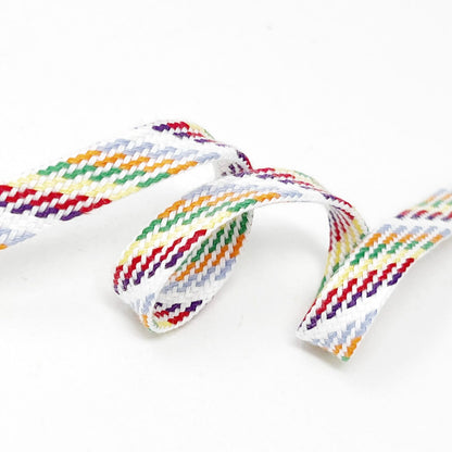 8mm Flat Drawstring Tape - Light Rainbow
