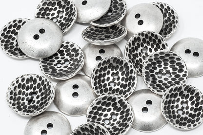 2 Hole Embossed Metal Buttons
