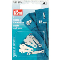 Prym Trouser and Skirt Hooks/Bars 12mm Silver