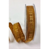 Berisfords Copper Crystal Woven 15mm Ribbon