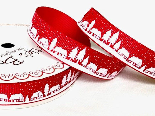 Bertie's Bows Village Scene 16mm Ribbon - 3 Metre Reel