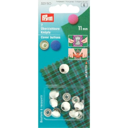 Prym Cover Buttons - Silver - 11mm