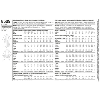 Simplicity 8509
