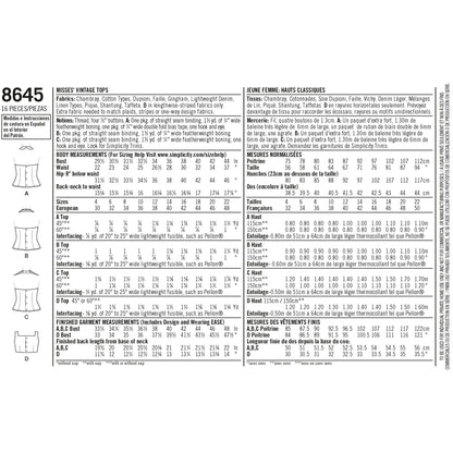 Simplicity 8645